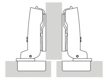 Cerniere a scodellino per mobile Hettich mm 35 ammortizzata Sormonto mezzo fianco 110 gradi