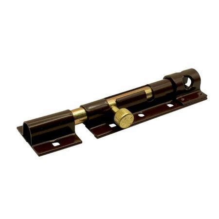 Catenaccio portalucchetto 022300B Ibfm per porta, lunghezza 300 mm, tondo tipo pesante, Acciaio finitura Verniciato Marrone