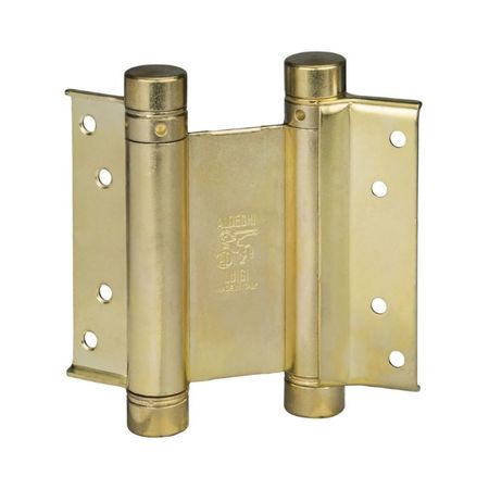 Cerniera Bommer 101 Aldeghi per porta, doppia azione, altezza 100 mm, Acciaio finitura Ottonato