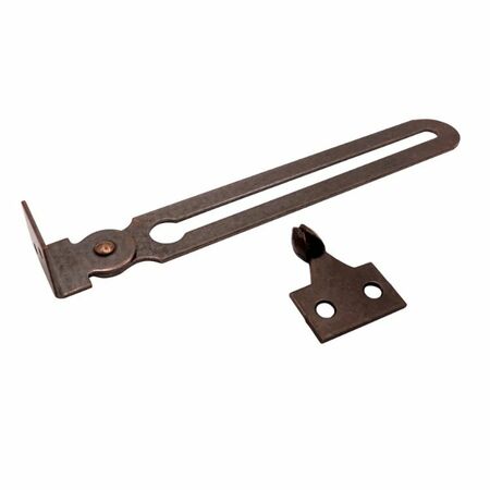 Braccio limitatore 348B Ibfm per finestra in legno vasistas, lunghezza 190 mm, corsa 120 mm, Acciaio finitura Brunito