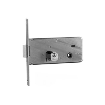 Serratura ISEO per fascia, chiusura laterale con cilindro ovale, scatola e frontale 16x3 mm zincati, entrata 60 mm