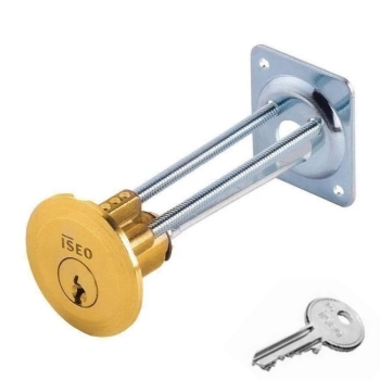 Cilindro da applicare F5 Iseo, per porta fino a 85 mm, diametro 40 mm, finitura Ottone