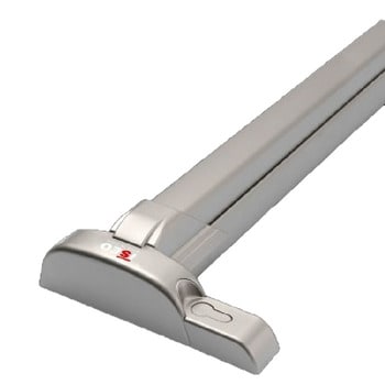 Barra di azionamento ISEO Push Infilare, per porta tagliafuoco, reversibile, lunghezza 840 mm, base e barra colore grigio metal