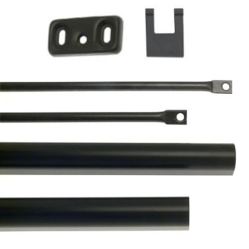 Kit Aste e coperture Iseo per antipanico Push Bar Modulare, porta altezza massima 2265 mm, finitura Verniciato Nero
