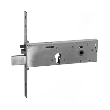 Serratura elettrica ISEO per fascia, cilindro a profilo europeo, chiusura laterale, frontale 22 mm in acciaio Inox, entrata 90 mm