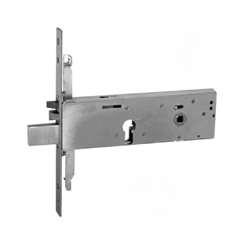 Serratura elettrica per fascia ISEO, cilindro a profilo europeo, chiusura triplice, frontale 22 mm in acciaio Inox, entrata 100 mm
