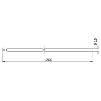 Aste interna Iseo per serratura VIS, prolunga per serie 990063-990067, puntale 15 mm, finitura Verniciato Nero