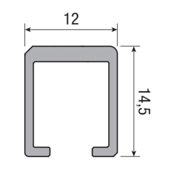 Binario superiore forato Koblenz per scorrevole System 0350, per anta da mobile, lunghezza 3000 mm, in Alluminio Grezzo