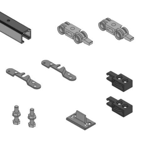 Kit scorrevole 040040 230 Koblenz per porta da interni, completo di guarnitura scorrevole e binario da 2300 mm, portata 40 Kg, Alluminio Anodizzato Argento