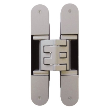 Cerniera a scomparsa Kubica K5080 Koblenz, per porta filomuro 80 Kg, dimensioni 160x28 mm, finitura Cromo Satinato