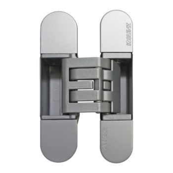 Cerniera a scomparsa K6360-38 Kubica Hybrid Koblenz, per porte filo muro, dimensione 125x30-28 mm, regolabile su 3 assi, portata 60 kg, Zama finitura Cromo Satinato