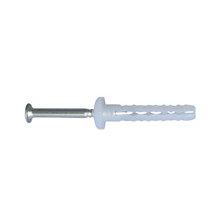 Tassello a percussione Knauf, confezione 200 pezzi, per foro asolato, testa piana bombata, dimensioni 6x37 mm