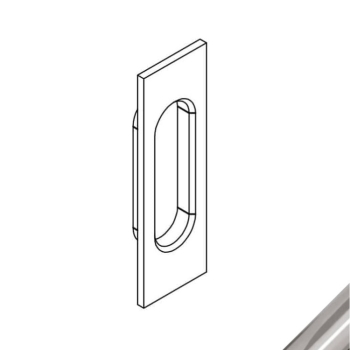 Maniglia rettangolare trascinamento per porta Le Fabric collezione Contemporary Quadra, lunghezza 127 mm, finitura Cromo Opaco