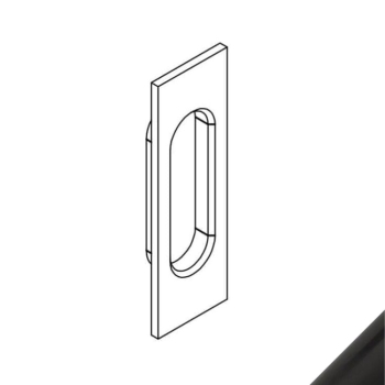 Maniglia rettangolare trascinamento per porta Le Fabric collezione Contemporary Quadra, lunghezza 127 mm, finitura Nero Opaco