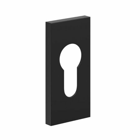 Bocchetta rettangolare foro Yale per maniglia Le Fabric collezione Contemporary Quadra, lunghezza 63 mm, finitura Nero Opaco