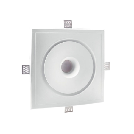 Faretto ad incasso 1223 LV Stucchi per cartongesso, a scomparsa, porta lampada GU10, dimensioni 300x300 mm, materiale Gesso