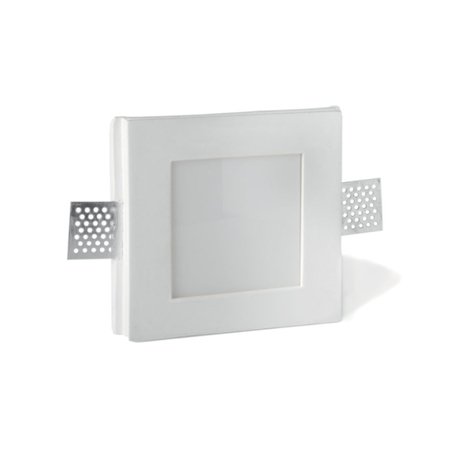 Faretto ad incasso 1237 LV Stucchi per cartongesso, a scomparsa, porta lampada GU10, dimensioni 130x130 mm, materiale Gesso