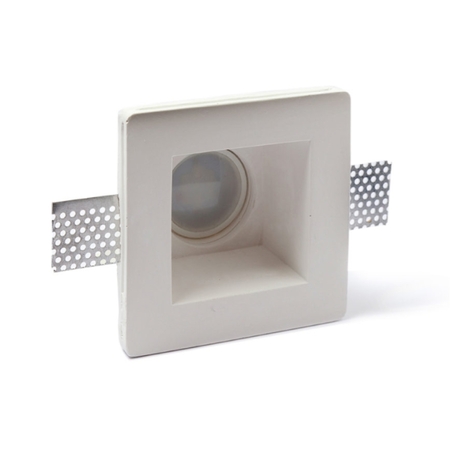 Faretto ad incasso 40 LV Stucchi per cartongesso, a scomparsa, porta lampada GU10, dimensioni 120x120 mm, materiale Gesso