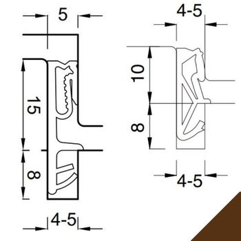 Guarnizione per serramento Bilico SP6802-SP7715 Maico Deventer, bobina da 12 mt, finitura Rustical
