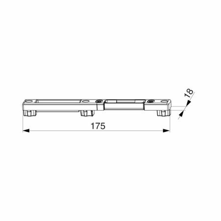 Scontro scrocco mandata 58675 Maico per cava ferramenta contrapposta, sinistro, dimensione 175x18x9 mm, Zama finitura Argento