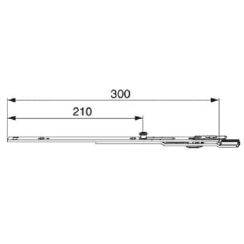 Terminale 11243 Protect Maico per serratura con 1 fungo senza angolo di appoggio, frontale 20 mm, altezza da 1900 a 2100 mm, colore Argento