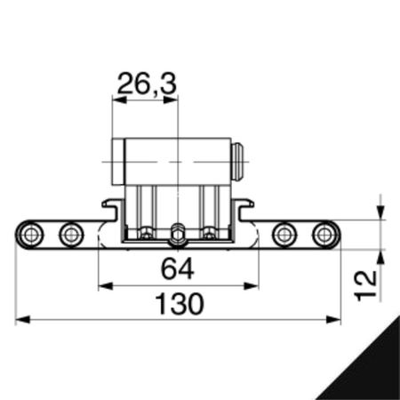 Bandella a scomparsa Maico per fresata 12 mm, regolazione laterale, distanza da gomito 2 mm, distanza asse 18 mm, finitura Nero Opaco