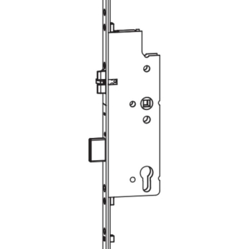 Serratura Multipunto Combiblock 230001 Maico, per portafinestra, foro yale entrata 40 mm, dimensione 16x2400, con 4 funghi, finitura Argento