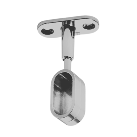 Supporto laterale cieco 151 Mafos per armadio, per tubo ovale 30x15 mm, regolabile, Zama finitura Grigio Alluminio