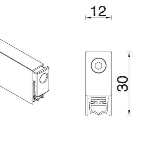 Parafreddo a incasso 481232 Maico, dimensioni 30x12 mm, lunghezza 834 mm, finitura Alluminio
