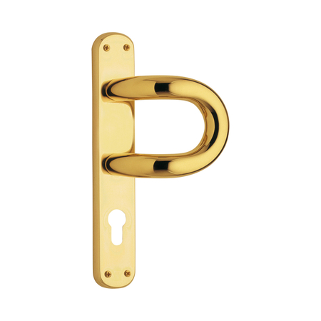 Maniglione Staffa 620HS Mariva per porta, spostato, foro Yale, ingombro 42x250x78 mm, finitura Oro PVD