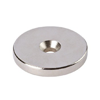 Bottone magnetico Neodimio con foro Maco per chiusura mobile, diametro 20 mm, finitura Nichelato