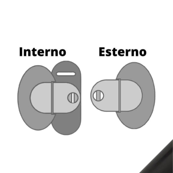 Serratura Pigio Meroni per bagno/WC, con girevole interno, finitura corpo Verniciato Grigio/Nero Antracite