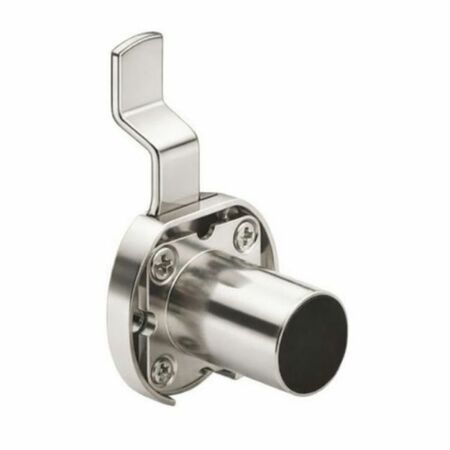 Serratura da applicare 2630 Meroni per cassetto, corpo cilindro 16,5x20 mm, levetta zancata P9 mm, finitura Nichelato