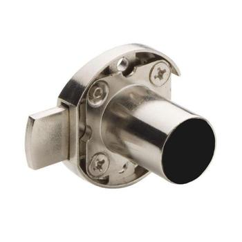 Serratura da applicare 2631 Meroni per mobile antina, corpo cilindro 16,5x40 mm, levetta diritta, finitura Nichelato