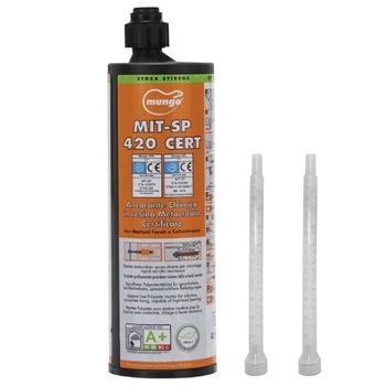 Resina Mit-Sp 420 Cert Mungo per ancoraggio chimico certificato, senza stirene, cartuccia 420 ml, finitura Grigio