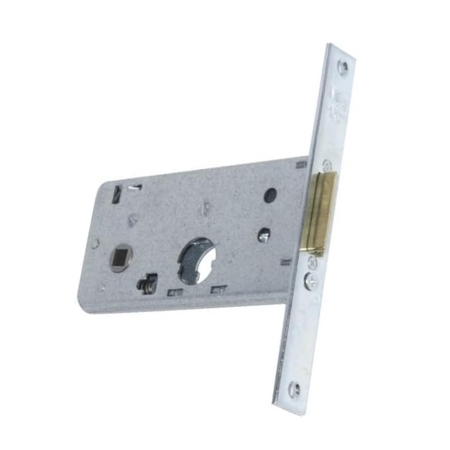 Serratura da infilare MG per fascia, con scrocco 2 mandate, cilindro tondo diametro 22 mm, entrata 60 mm, frontale 160x20 mm, Acciaio finitura Zincato
