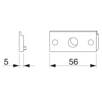 Spessore intermedio Multi-Matic Maico per scatola comando coprifascetta, scostamento 9 mm, dimensioni 23,8x56 mm, finitura Argento