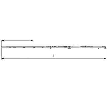 Frontale forbice per aerezione a scomparsa Maico Multi Power, Sinistro, LBB 1051-1300, finitura Argento