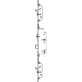 Serratura automatica 3 chiusure 232642 Maico, Entrata 45 mm, interasse 85 mm, altezza 1950-2200, finitura Argento