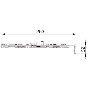 Cerniera scomparsa AB ribalta parte anta Maico Multi Power LBB 255-1400, aria 12, finitura Argento
