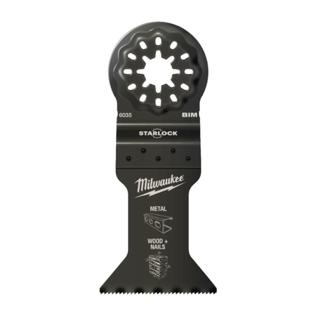 Lama Bi-Metal Milwaukee per utensile multifunzione, per legno con chiodi e metallo, dimensioni 43x47 mm