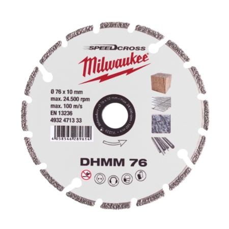 Disco diamantato Speedcross DHMM Milwaukee per multimateriale, diametro 76 mm