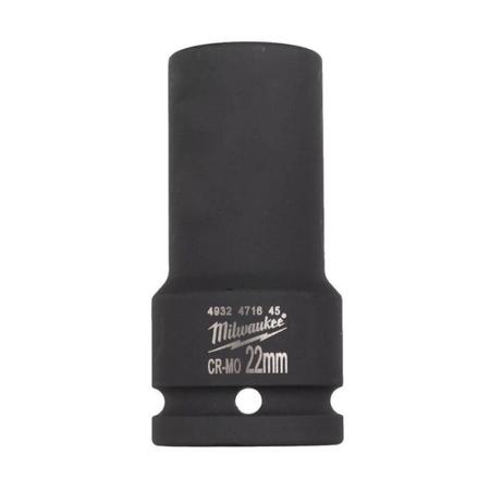 Bussola a macchina Milwaukee, attacco 3/4 pollici quadro, dimensione 22 mm, lunghezza 90 mm, materiale Acciaio CR-MO