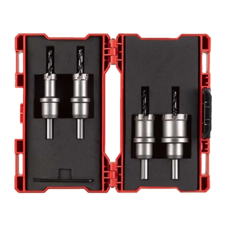 Set 4 seghe a tazza TCT Milwaukee per metallo, diametro 16-32 mm, denti materiale Carburo