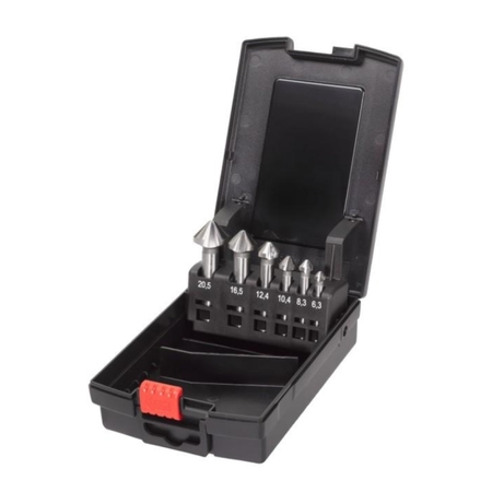 Set 6 svasatori conici HSS Milwaukee per metallo, a 3 taglienti, dimensioni 6,3-20,5 mm, materiale Acciaio