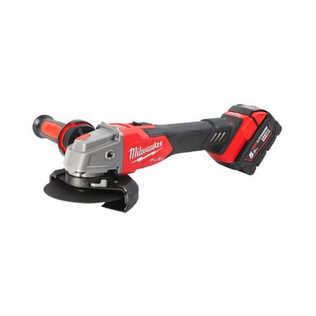 Smerigliatrice angolare  M18 Fuel Milwaukee per sbavo e taglio, con interruttore a slitta, freno, voltaggio 18 V, diametro disco 125 mm
