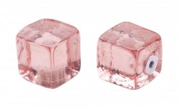Pomolo in vetro per mobile Cubo 20mm Rosa