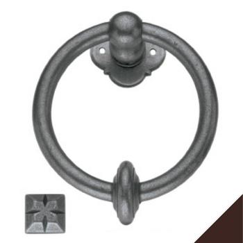 Battente ad anello 26024.14500.35 Metal Style, per porta di ingresso, dimensioni 145x115 mm, finitura Ferro Invecchiato