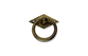 Maniglia pendente per mobile con anello, diametro 50 mm in Ottone Antico