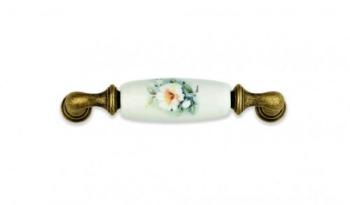 Maniglia in porcellana per mobile  Interasse 128mm florence